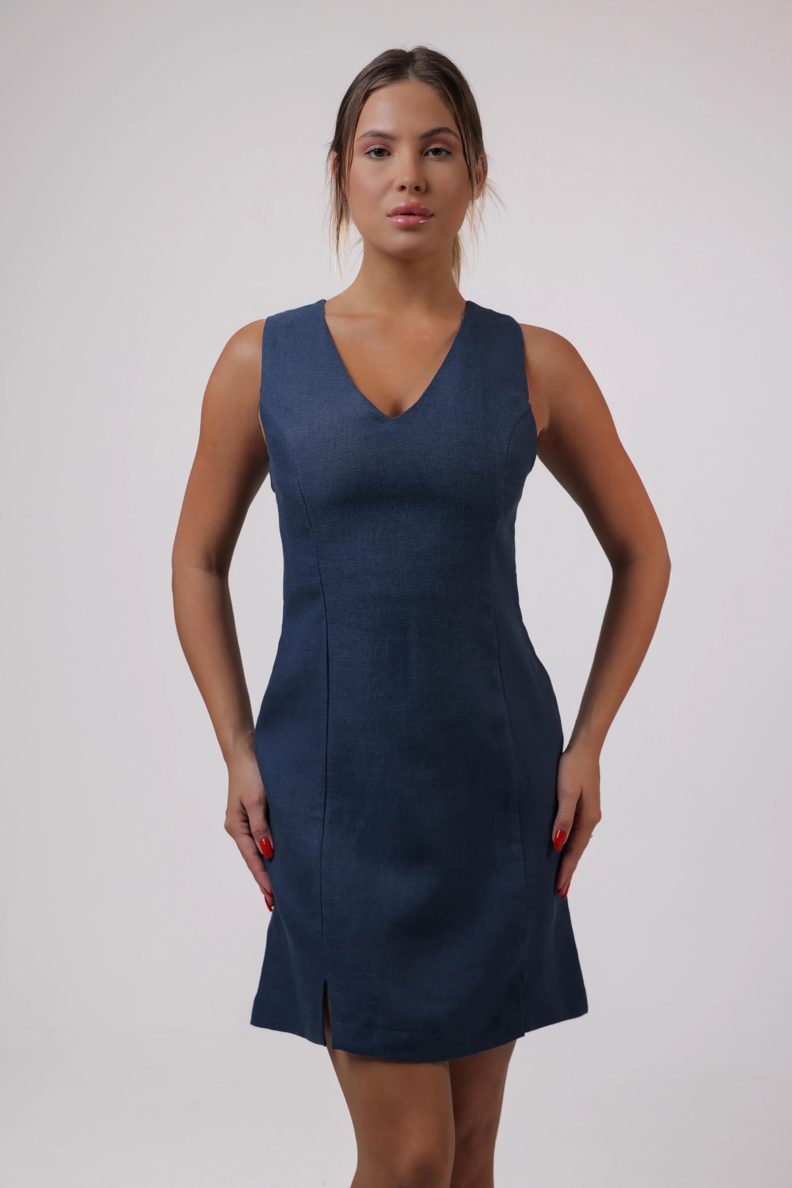 Trace Dress in Navy Blue Color