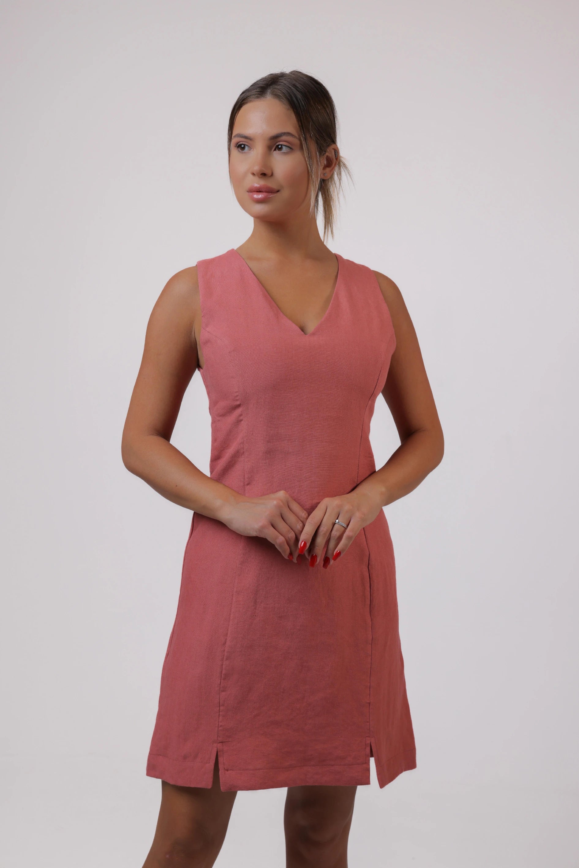 Trace Dress in Dusty Rose Color