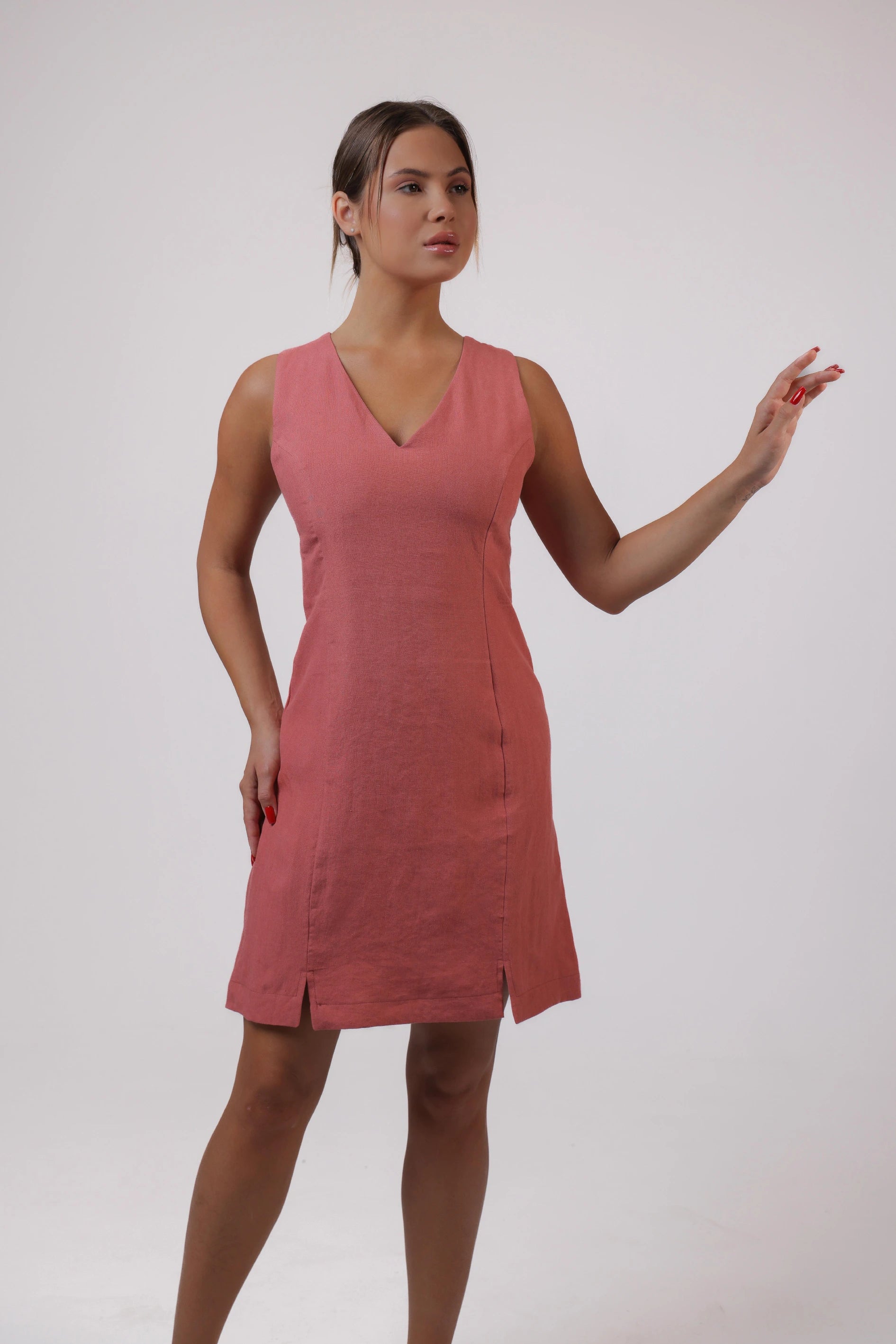 Trace Dress in Dusty Rose Color