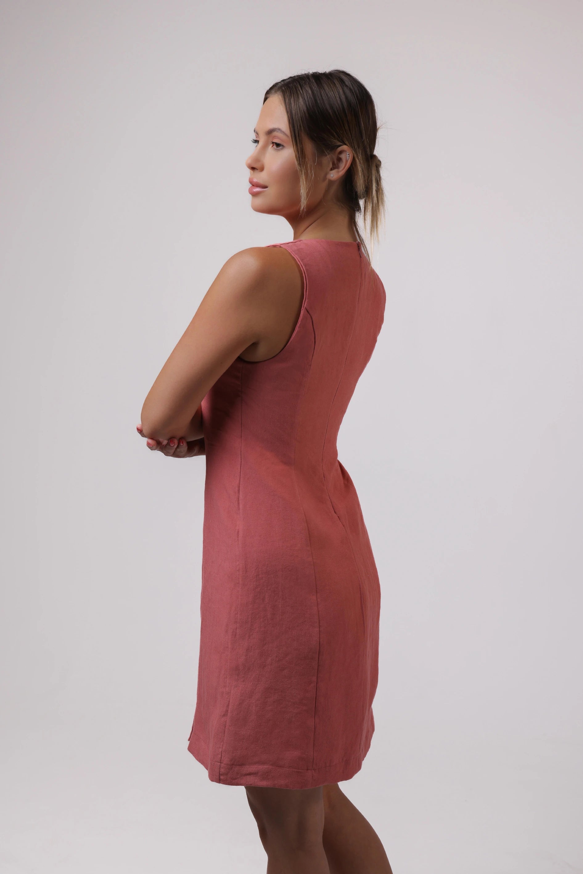 Trace Dress in Dusty Rose Color