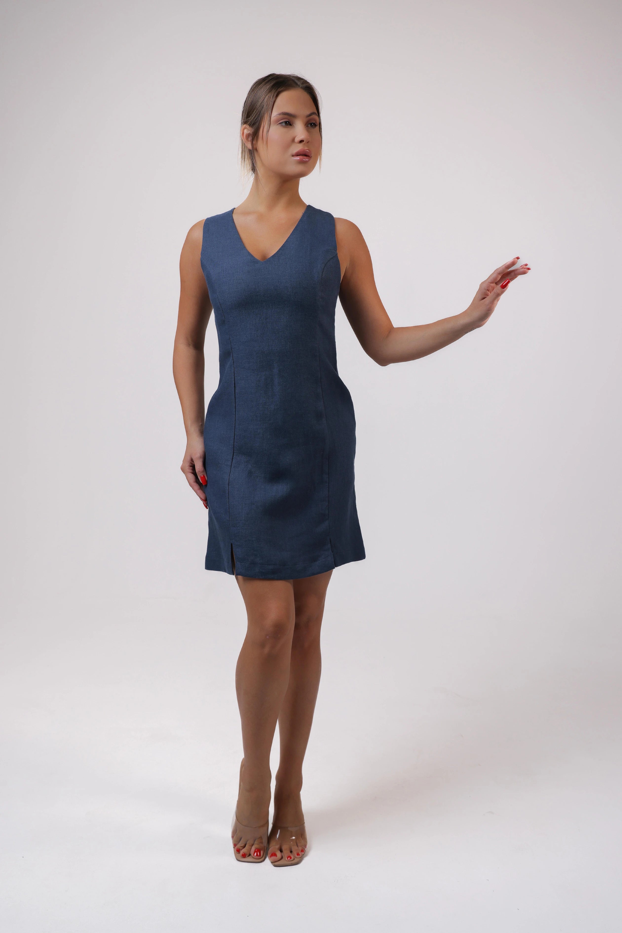 Trace Dress in Navy Blue Color