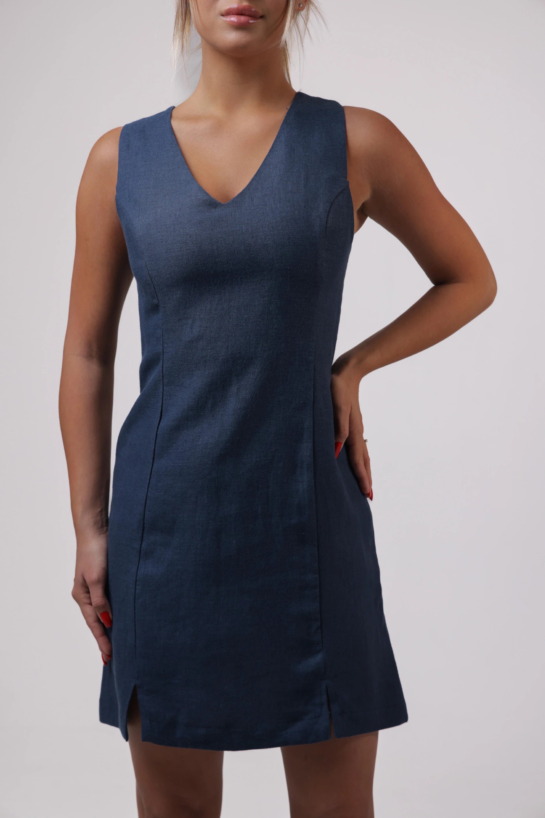 Trace Dress in Navy Blue Color
